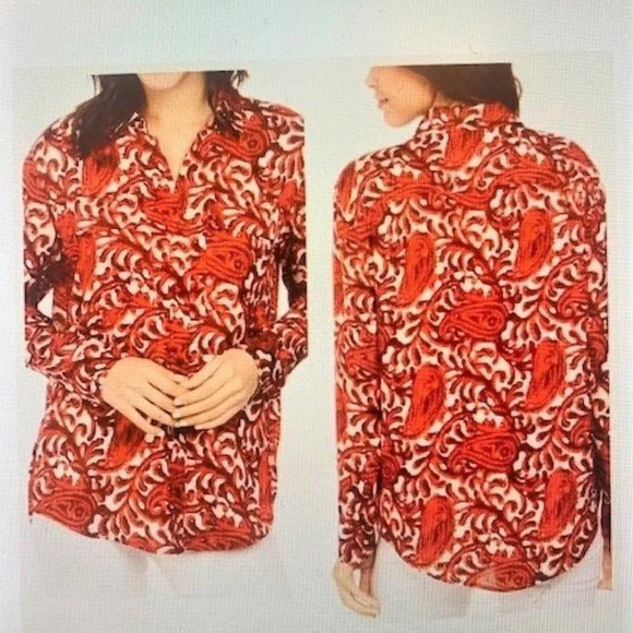 Michael Kors L/S Paisley Button Down 1X‎ - Picture 1 of 7